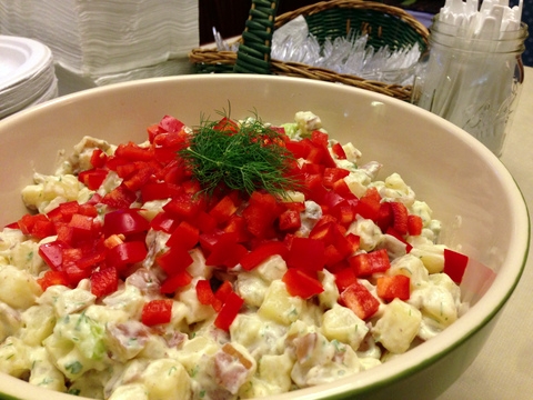 vegan Garden Herb Potato Salad for a Crowd plant based garden dish recipe