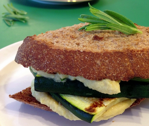 vegan grilled zucchini sandwich